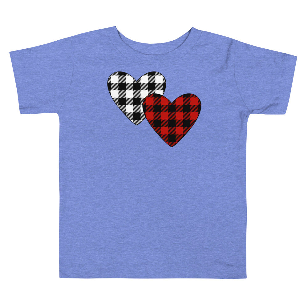 Plaid Hearts Premium Soft Toddler Tee