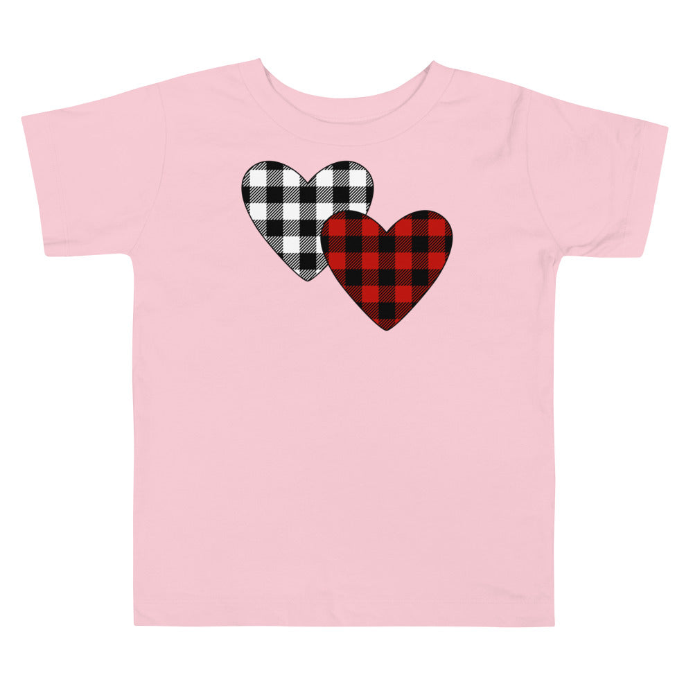Plaid Hearts Premium Soft Toddler Tee
