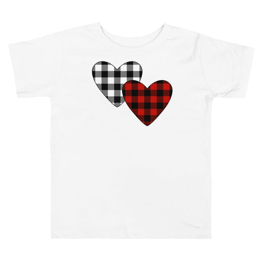 Plaid Hearts Premium Soft Toddler Tee