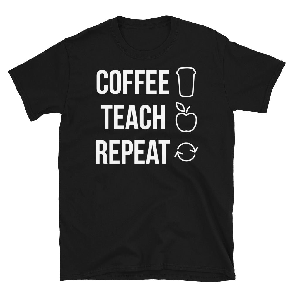 Coffee Teach Repeat Softstyle Unisex Tee