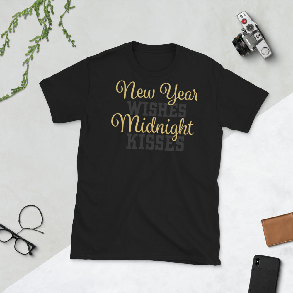 New Year Wishes Midnight Kisses Softstyle Unisex Tee