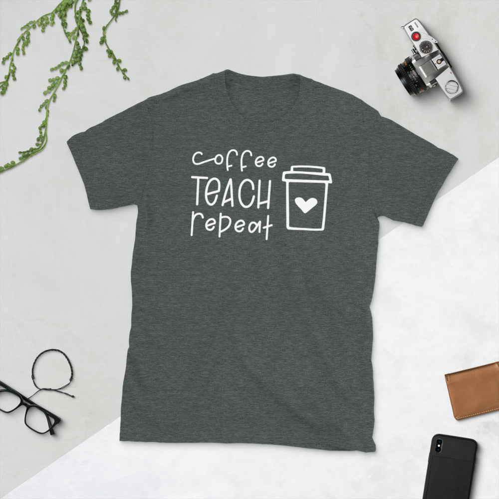 Coffee Teach Repeat Softstyle Unisex Tee