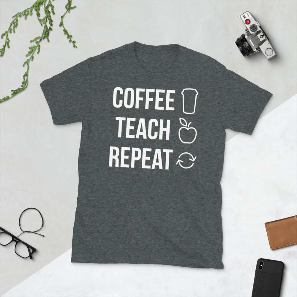 Coffee Teach Repeat Softstyle Unisex Tee