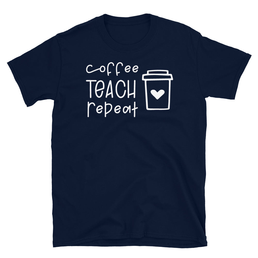 Coffee Teach Repeat Softstyle Unisex Tee