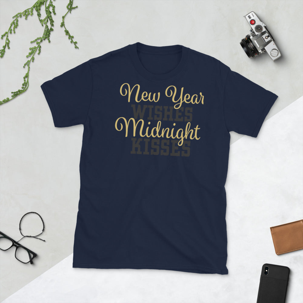 New Year Wishes Midnight Kisses Softstyle Unisex Tee