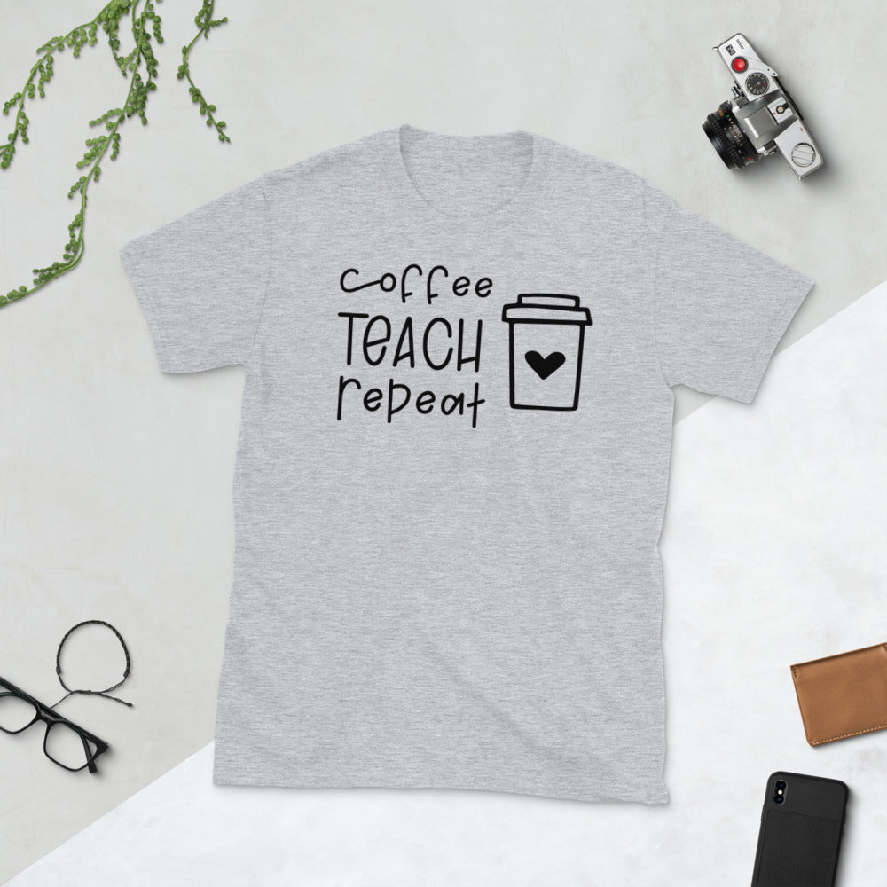 Coffee Teach Repeat Softstyle Unisex Tee