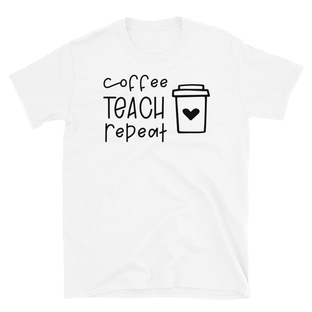Coffee Teach Repeat Softstyle Unisex Tee