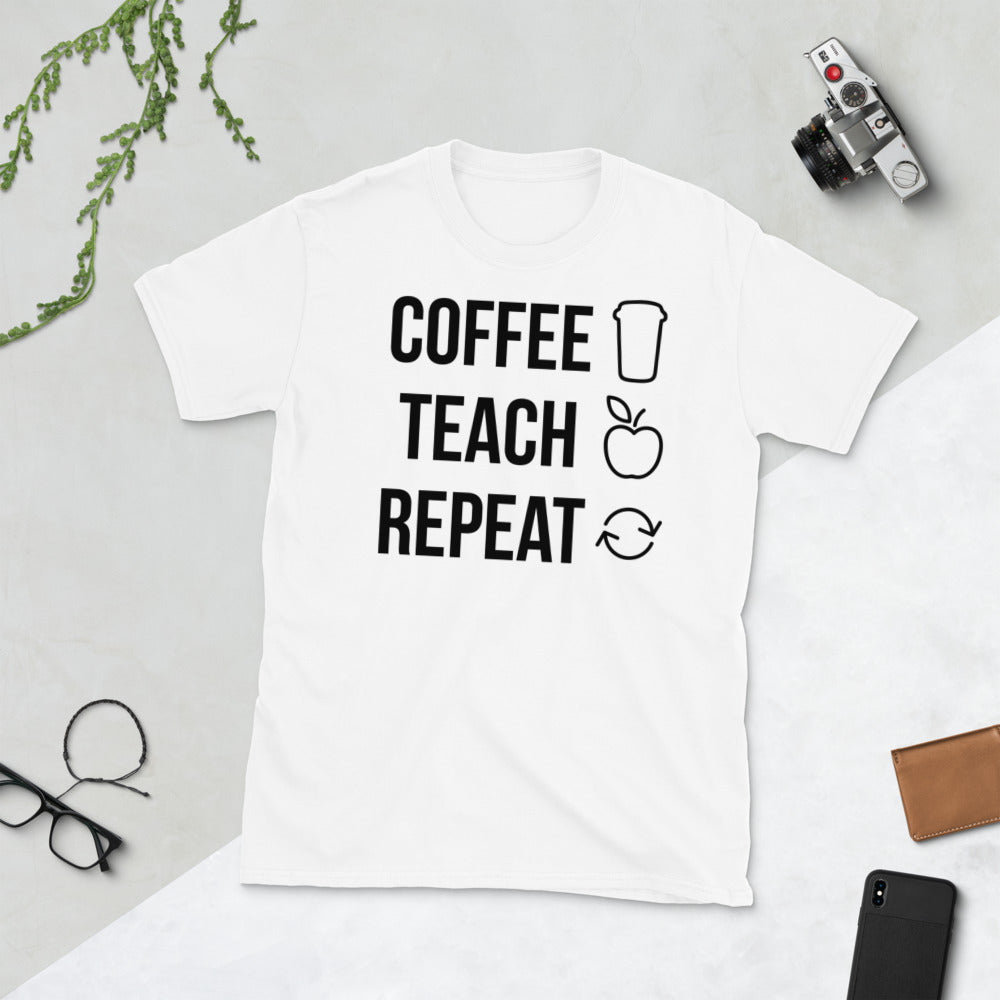 Coffee Teach Repeat Softstyle Unisex Tee