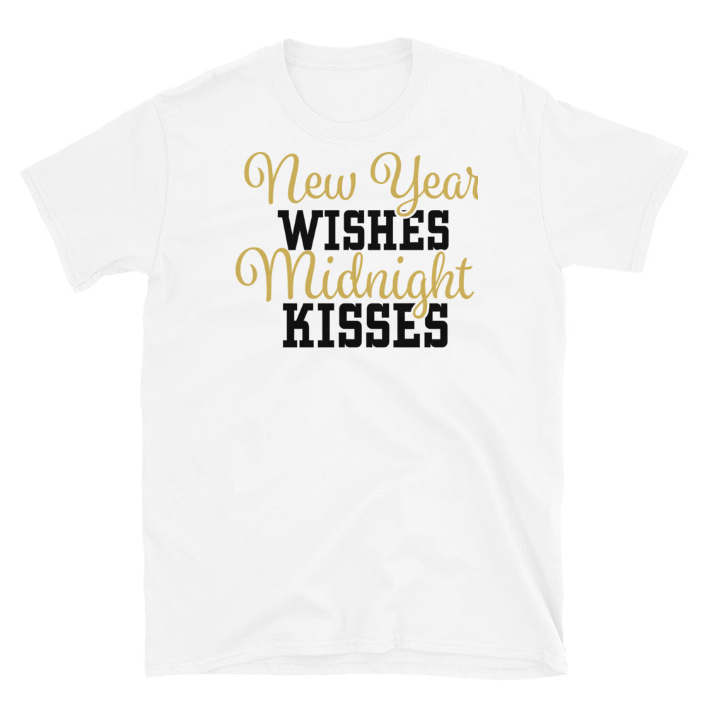 New Year Wishes Midnight Kisses Softstyle Unisex Tee