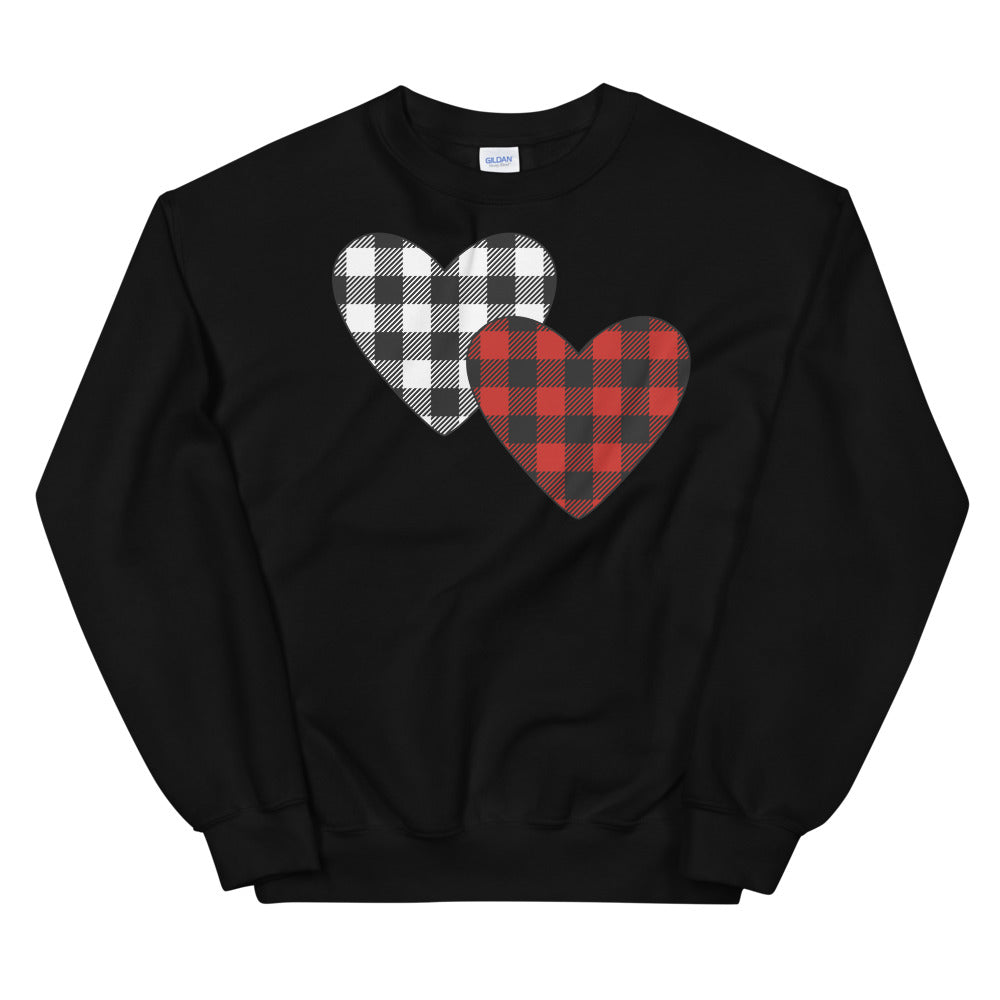 Plaid Hearts Unisex Sweatshirt