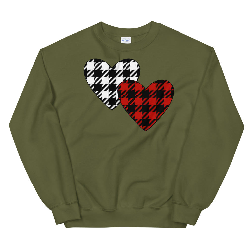 Plaid Hearts Unisex Sweatshirt