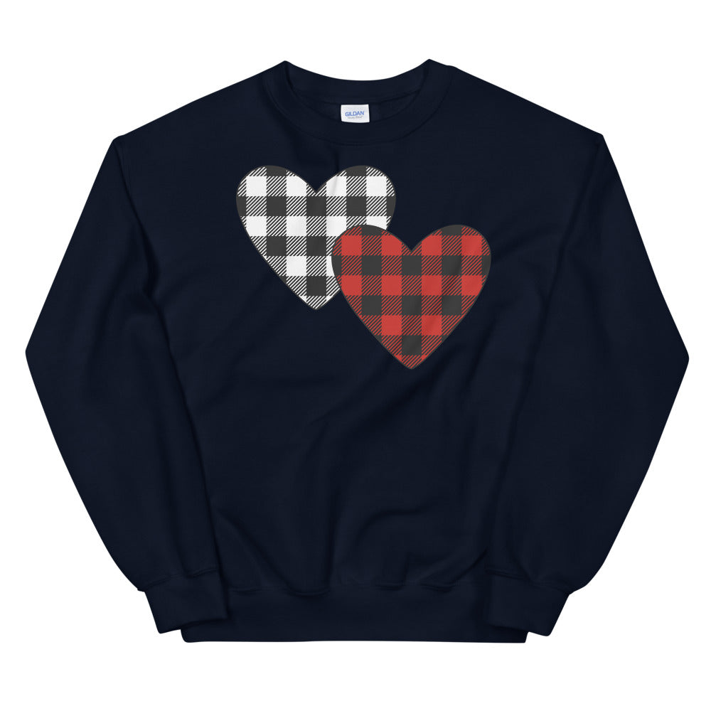 Plaid Hearts Unisex Sweatshirt