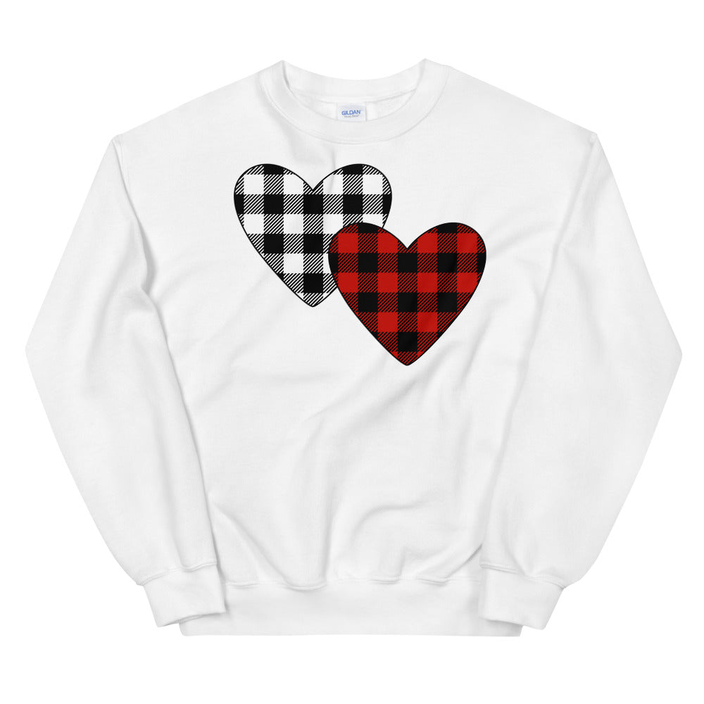 Plaid Hearts Unisex Sweatshirt