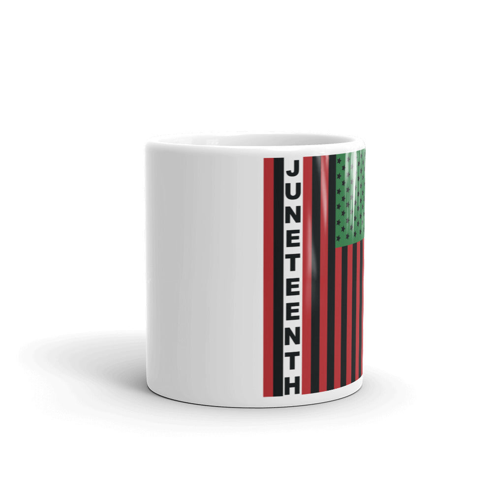 Juneteenth Flag White Glossy Mug