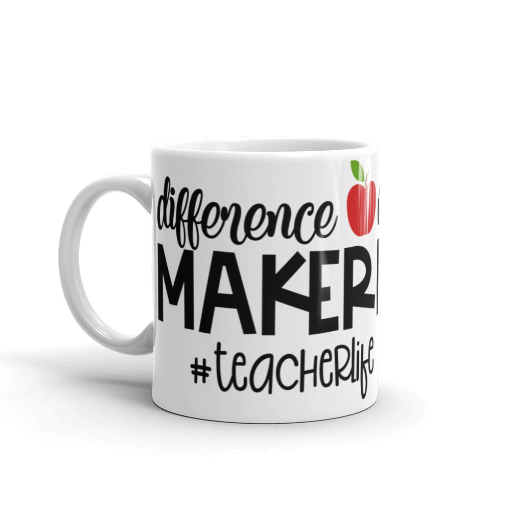 Difference Maker #teacherlife Glossy Mug
