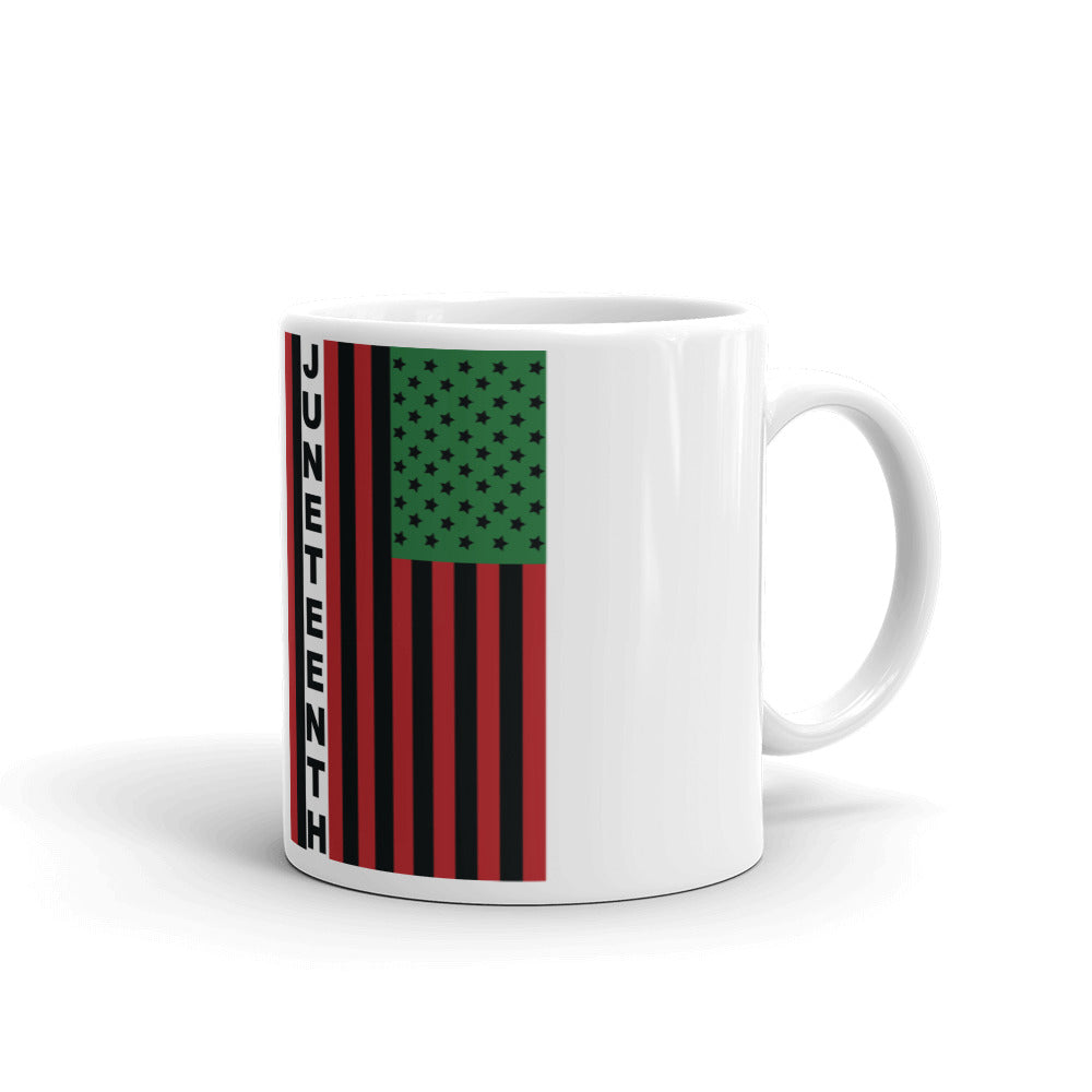 Juneteenth Flag White Glossy Mug