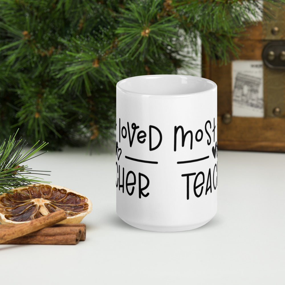 Most Loved Teacher Glossy Mug
