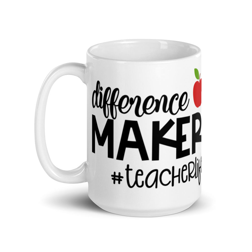 Difference Maker #teacherlife Glossy Mug