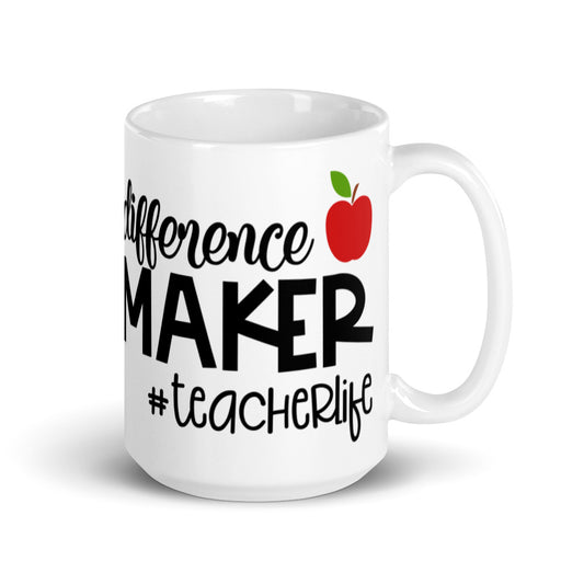 Difference Maker #teacherlife Glossy Mug
