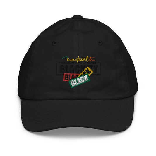 Youth Juneteenth Black Black Baseball Hat