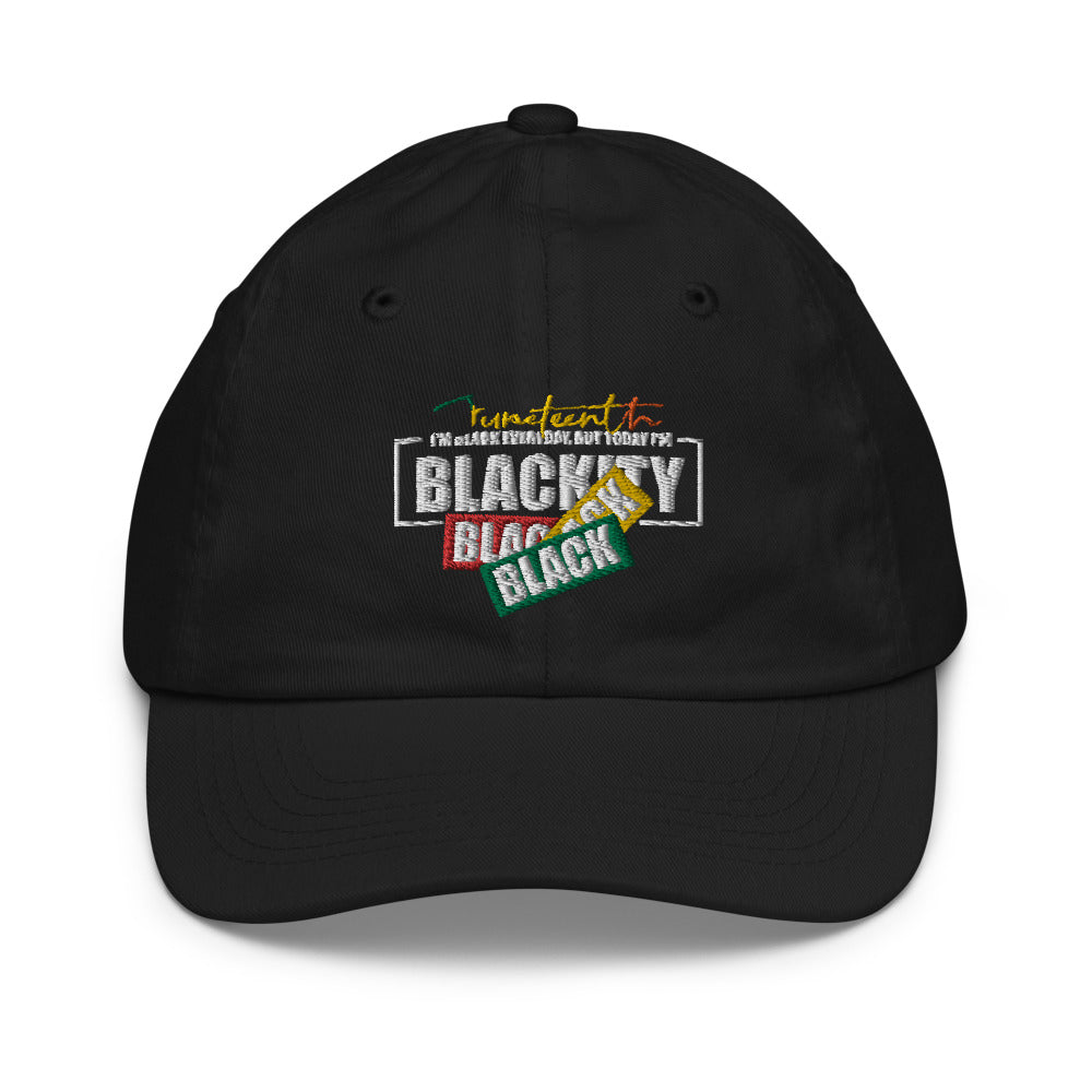 Youth Juneteenth Black Black Baseball Hat