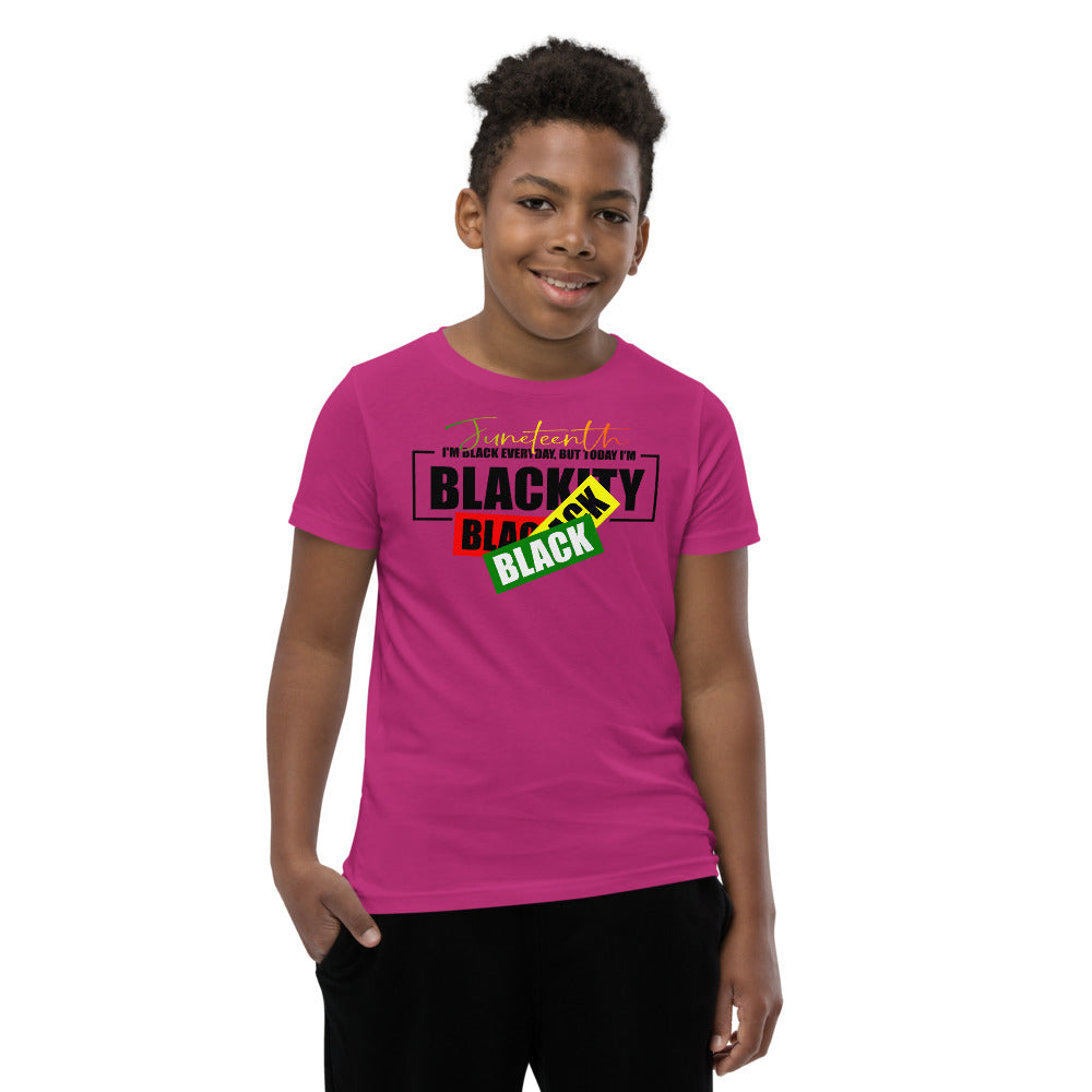 Juneteenth Black Black Premium Soft Unisex Youth Tee