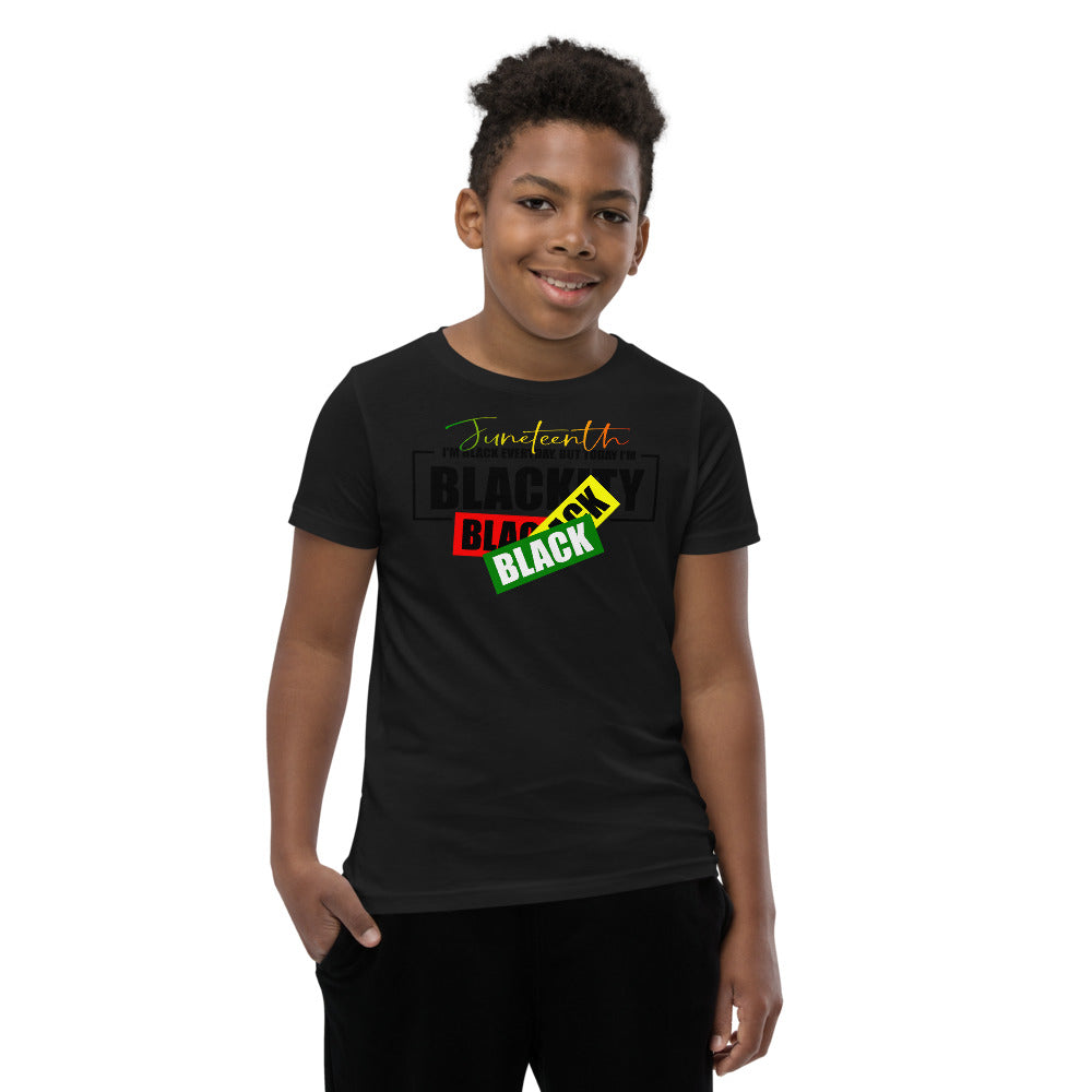 Juneteenth Black Black Premium Soft Unisex Youth Tee