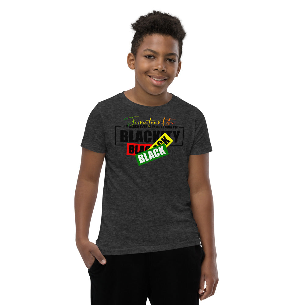 Juneteenth Black Black Premium Soft Unisex Youth Tee