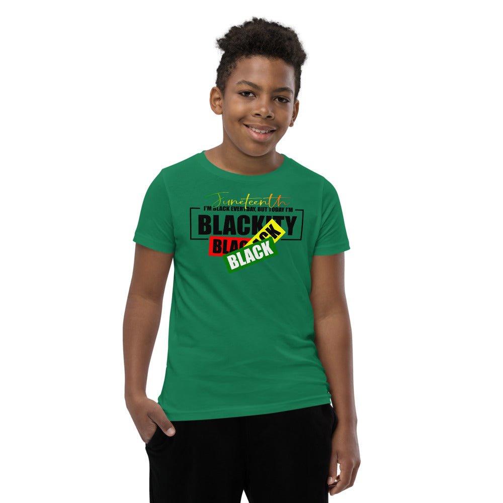 Juneteenth Black Black Premium Soft Unisex Youth Tee