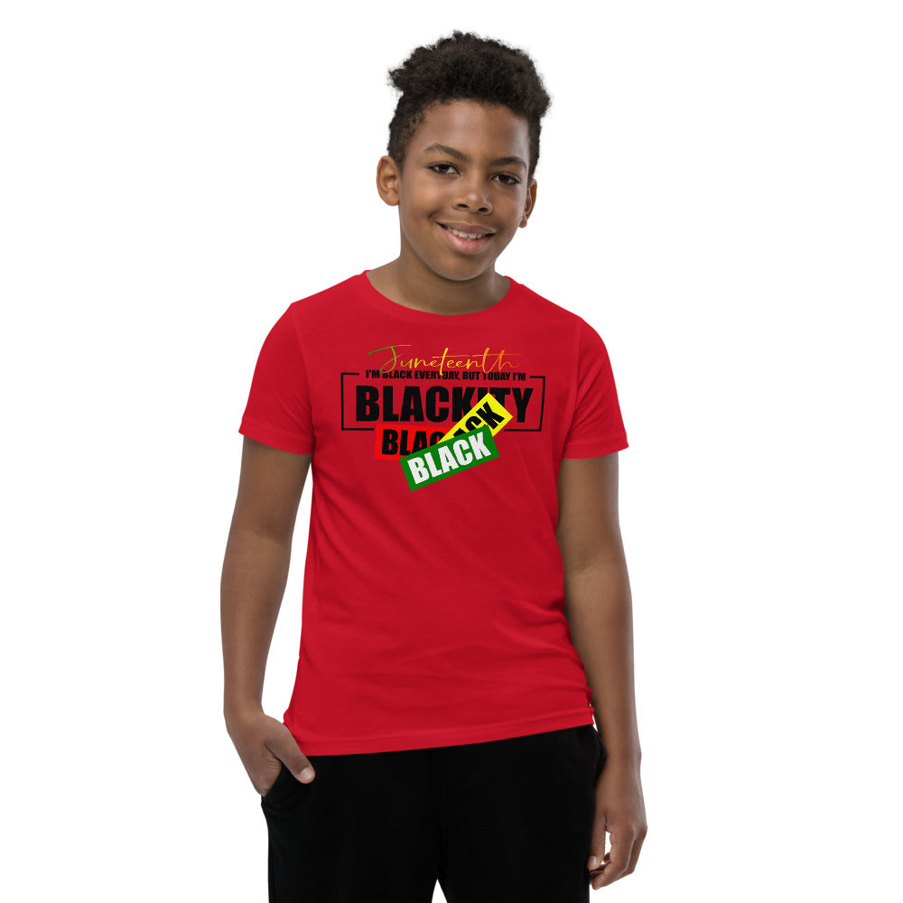 Juneteenth Black Black Premium Soft Unisex Youth Tee