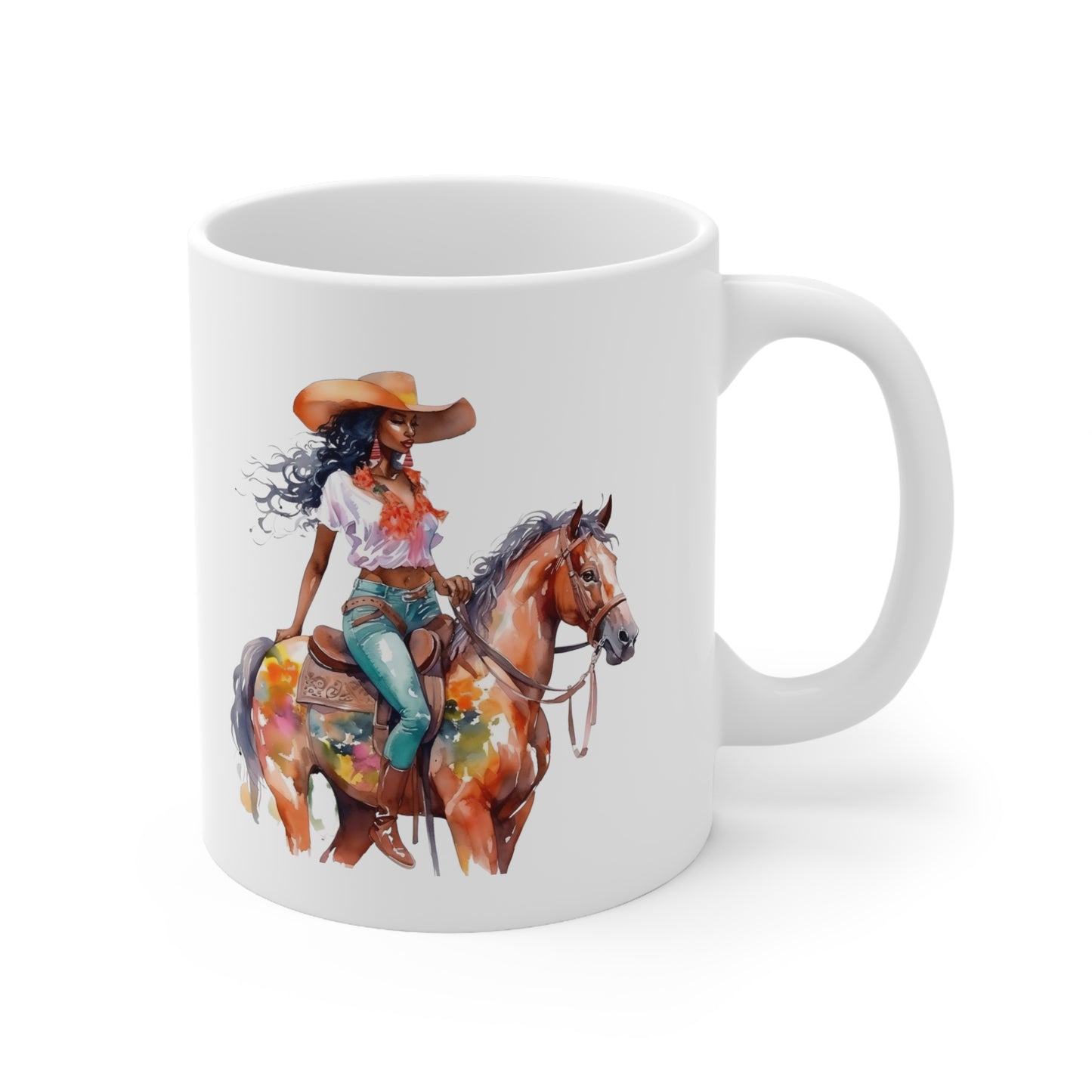 Black Cowgirl Ceramic Mug 11oz
