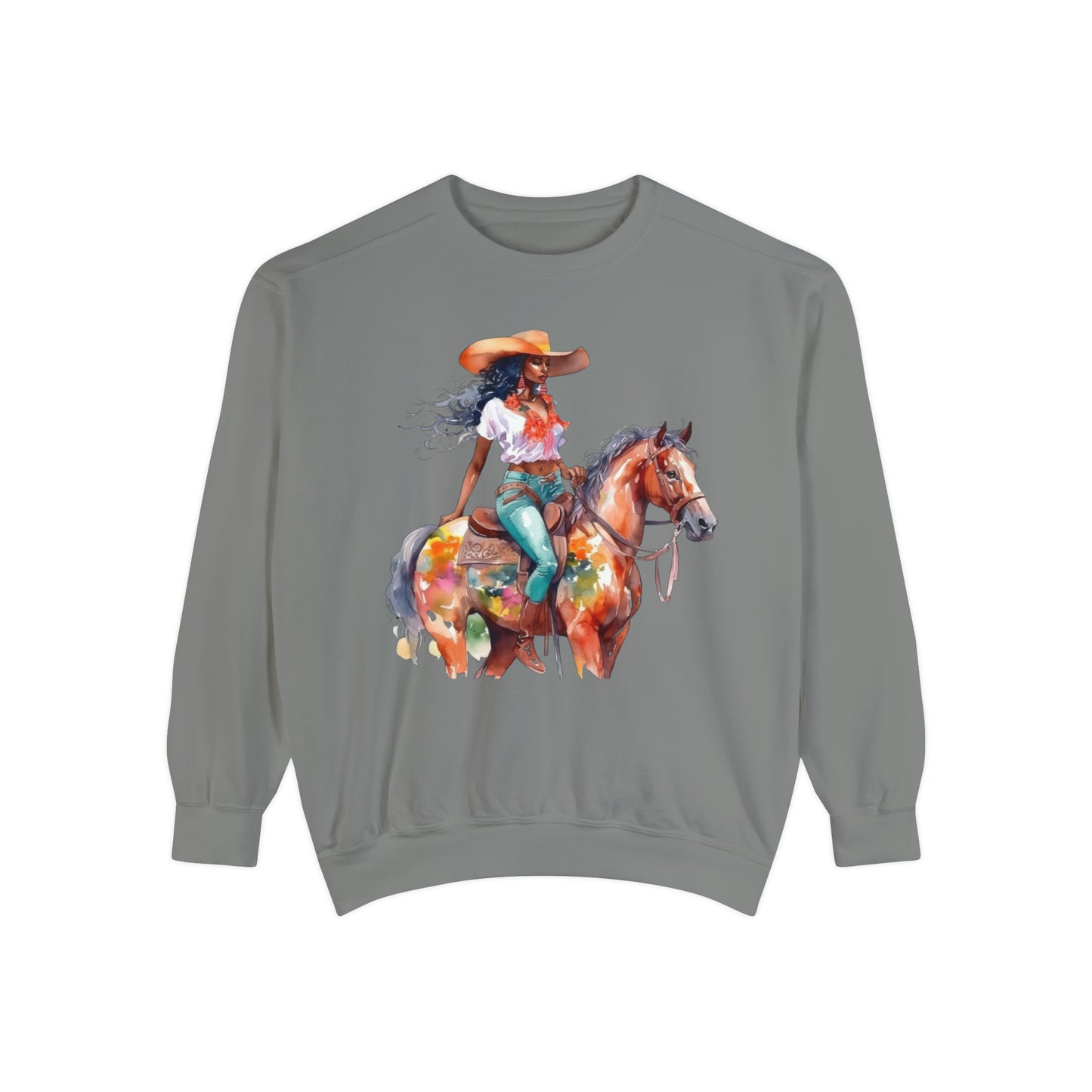 Comfort Colors Unisex Black Cowgirl Sweatshirt