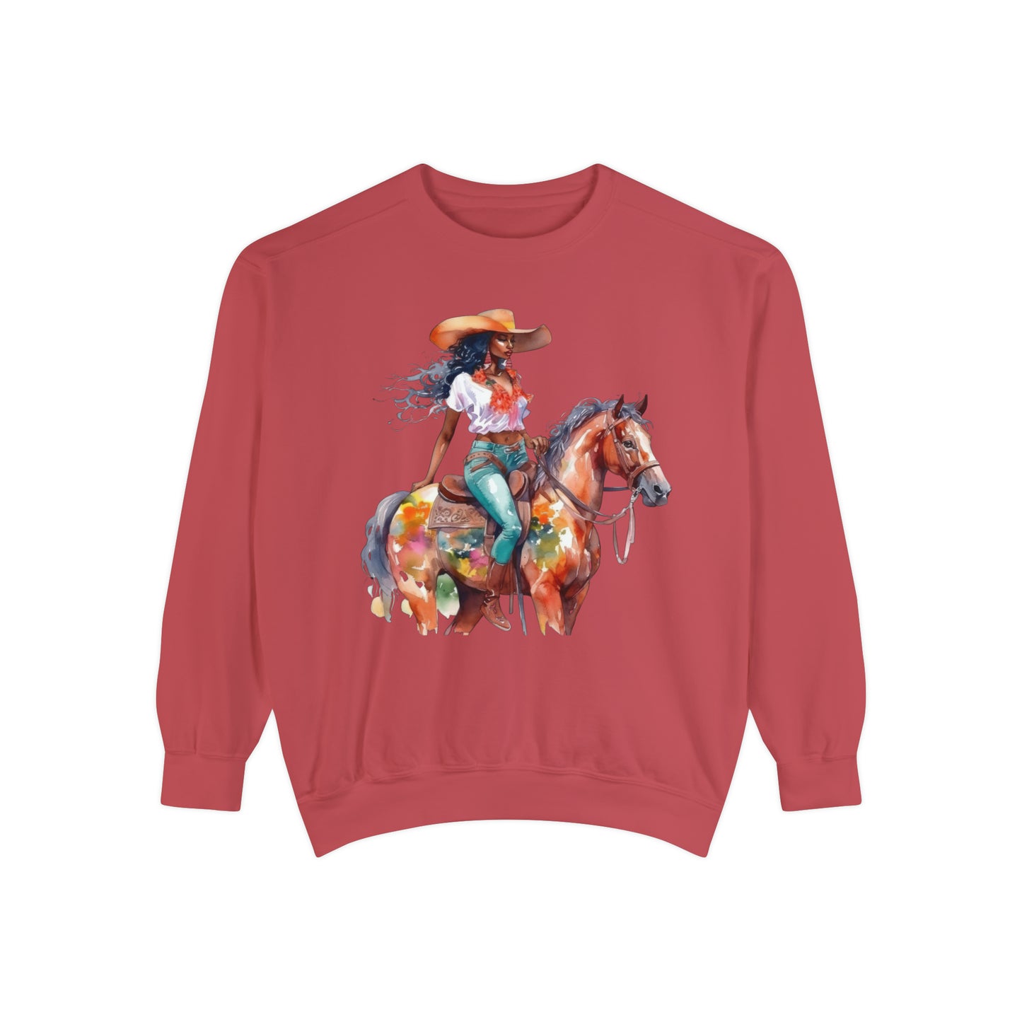 Comfort Colors Unisex Black Cowgirl Sweatshirt