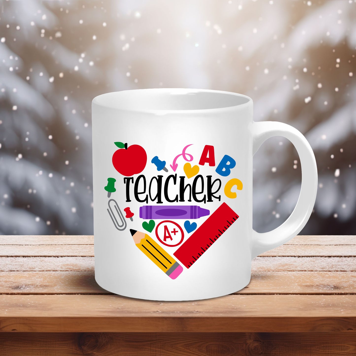 Teacher Heart Ceramic Mug 11oz