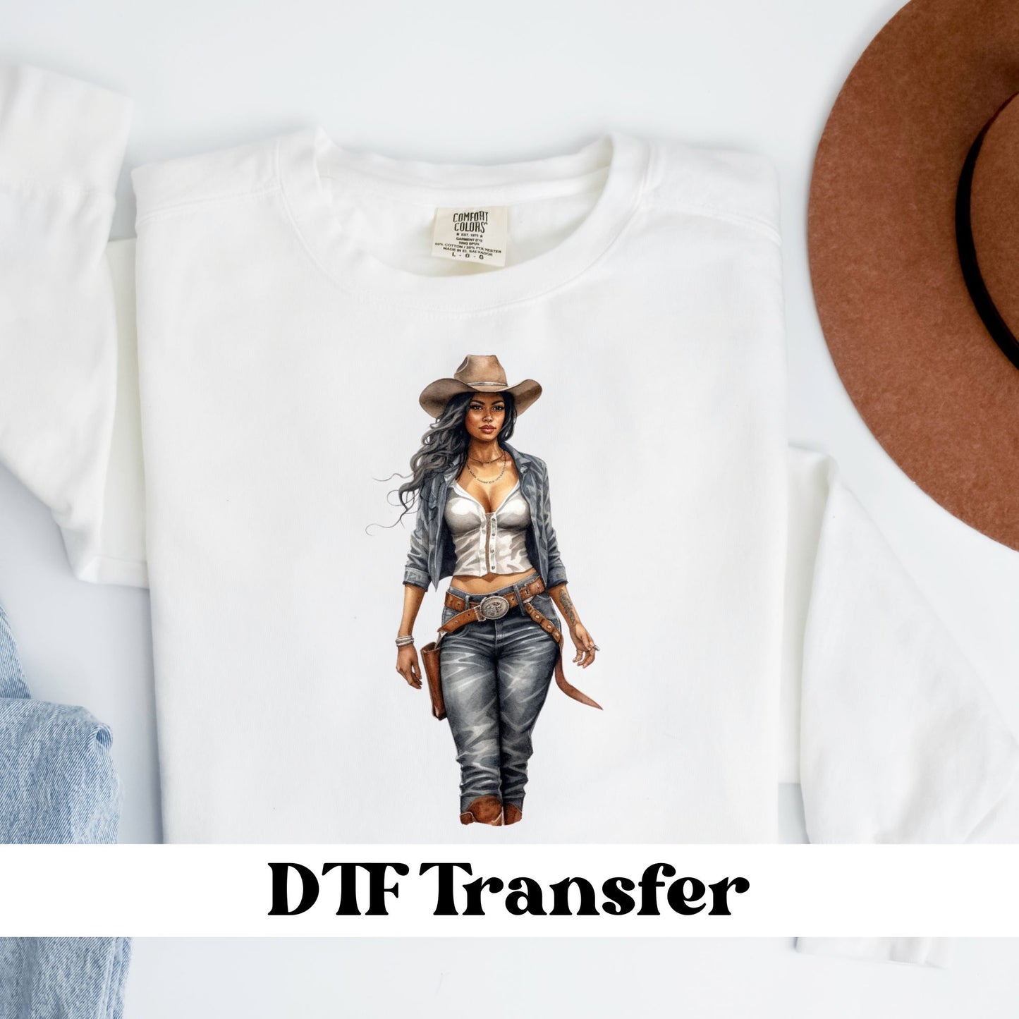 Black Cowgirl DTF Transfer