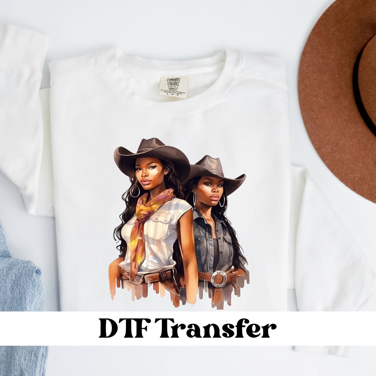 Black Cowgirl DTF Transfer