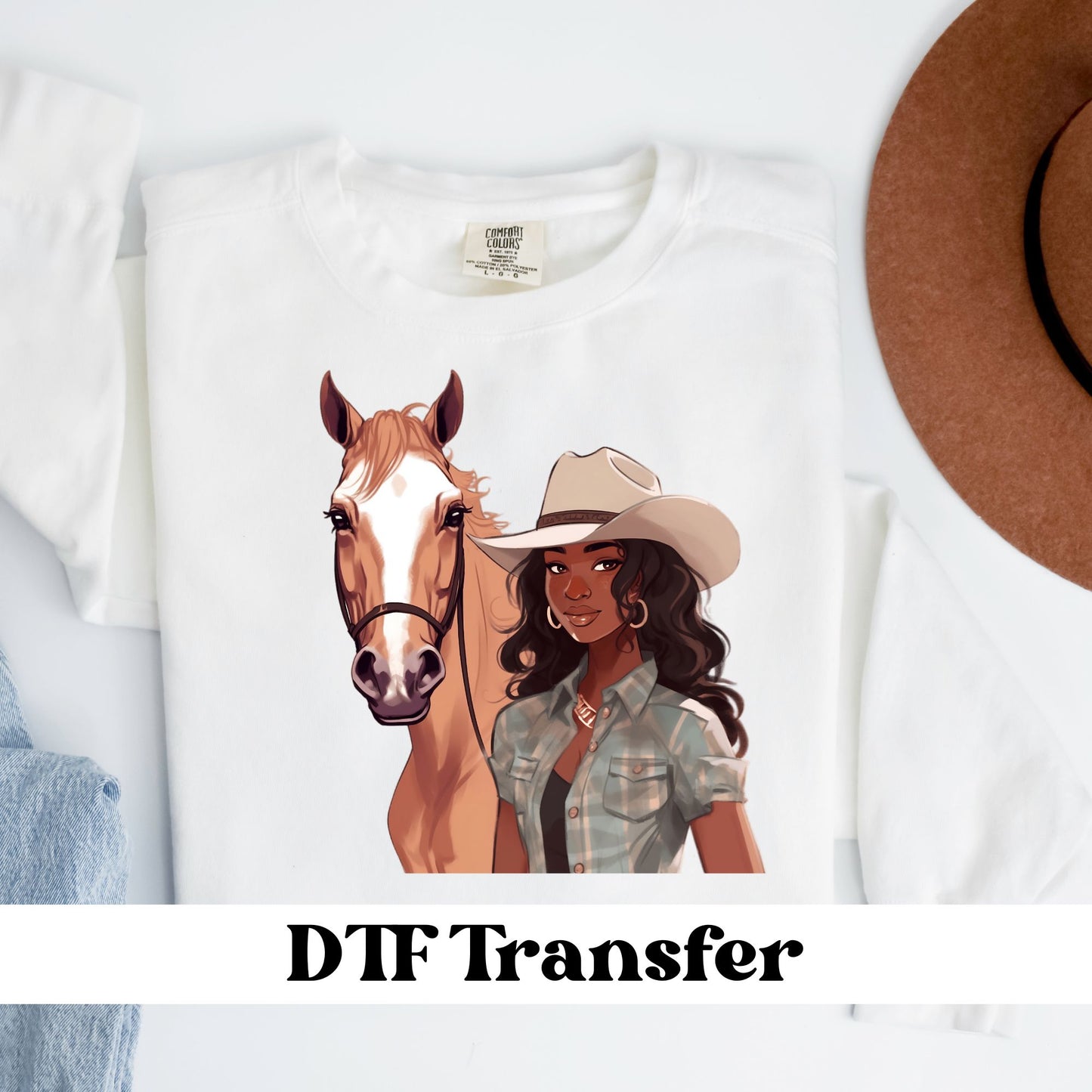 Black Cowgirl DTF Transfer