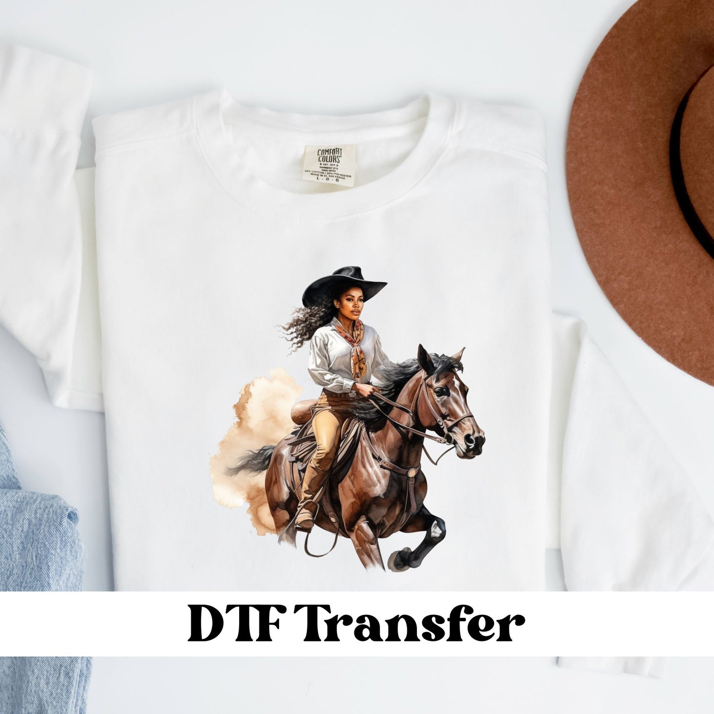 Black Cowgirl DTF Transfer