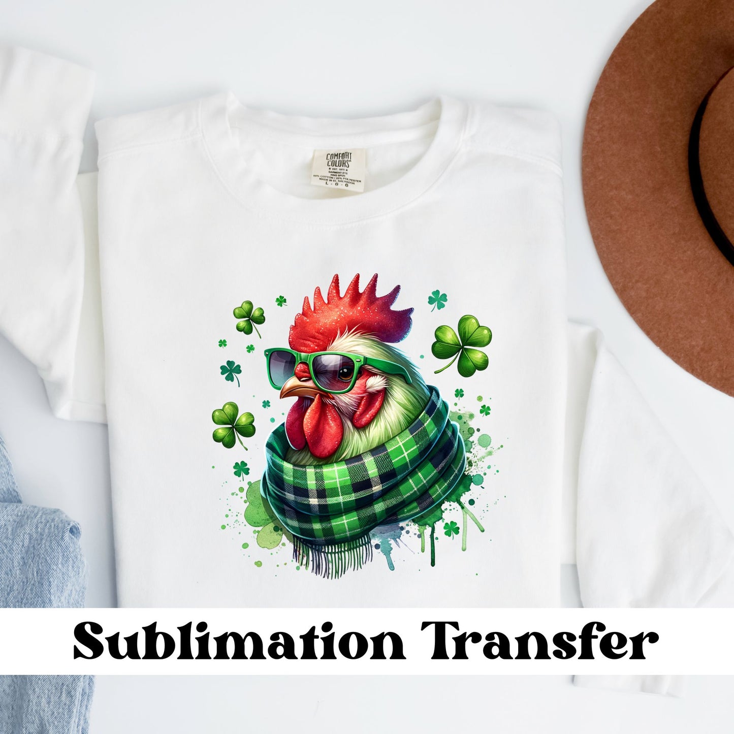 St. Patrick's Day Rooster Sublimation Transfer