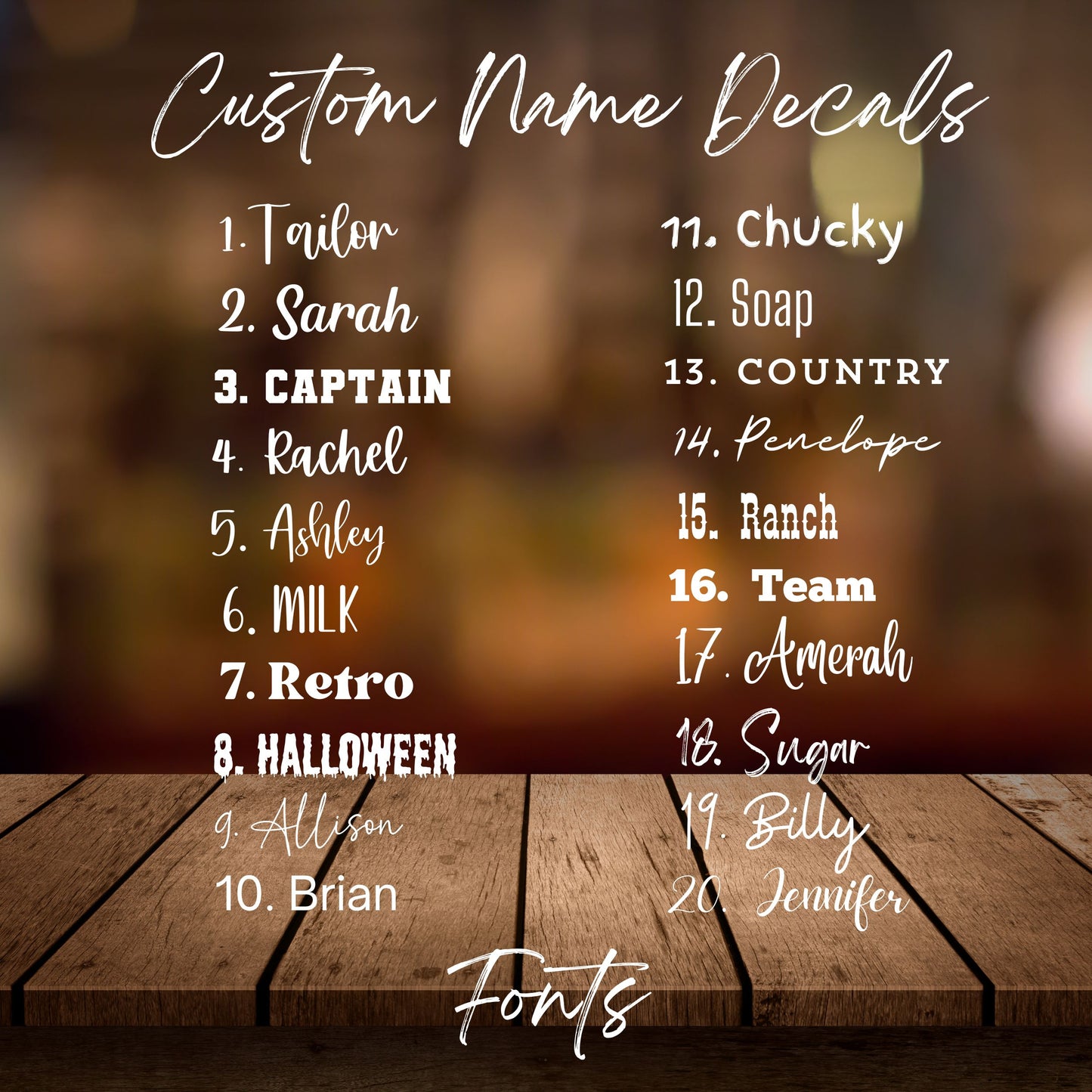 Custom Name Decals