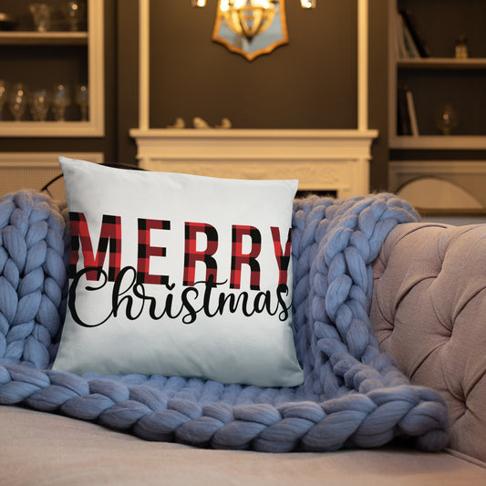 Plaid Merry Christmas Pillow