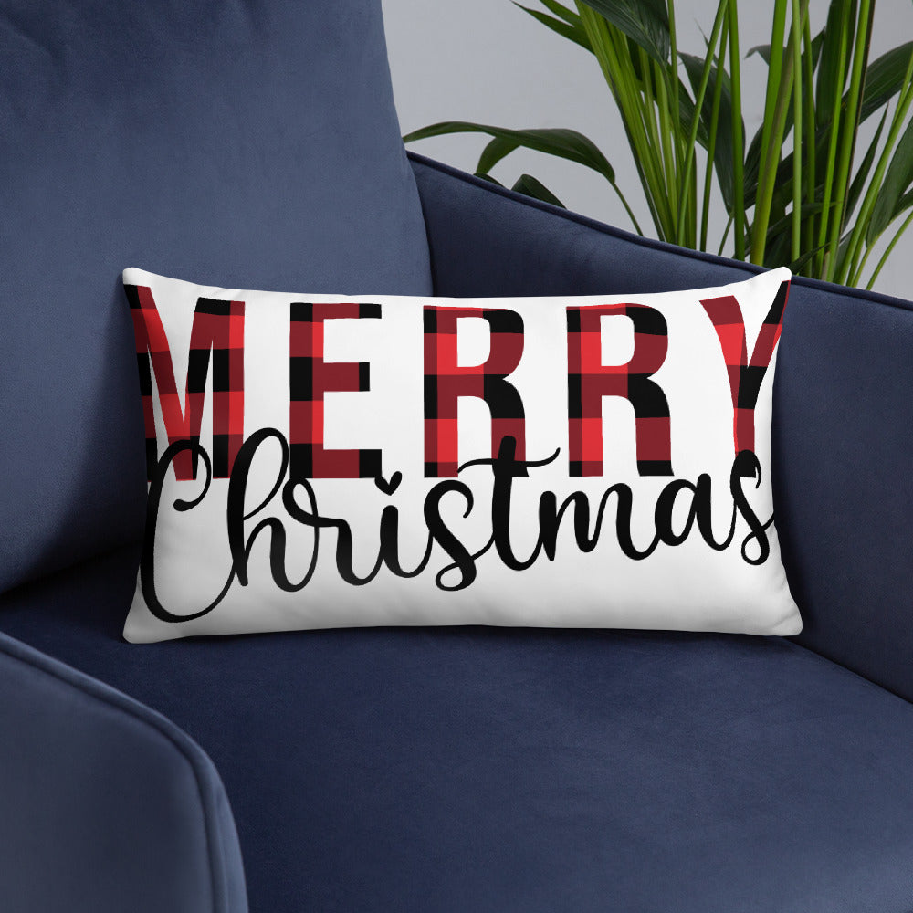 Plaid Merry Christmas Pillow