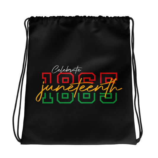 Celebrate Juneteenth 1865 Drawstring Bag