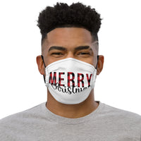 Merry Christmas Plaid Premium Face Mask