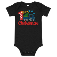 1st Christmas Train Premium Soft Onesie - Blue
