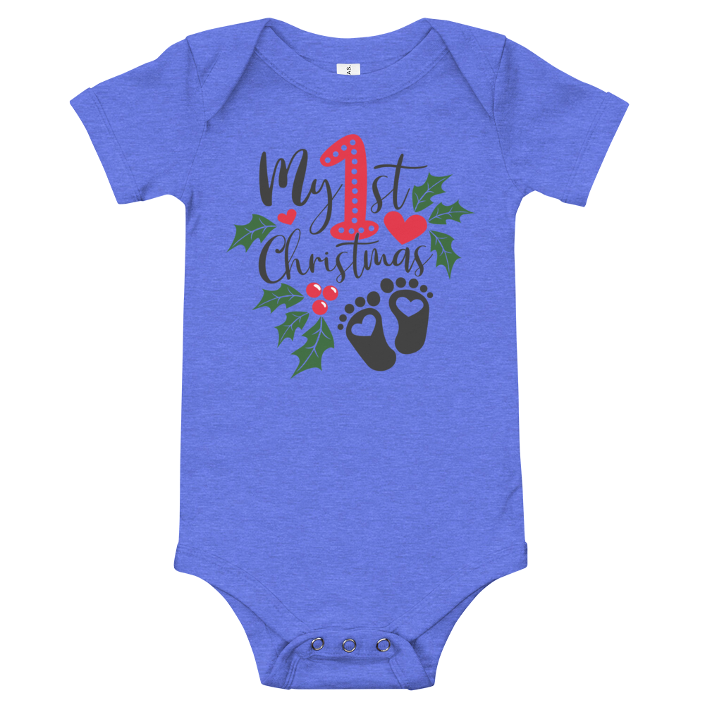 My 1st Christmas Footprints Premium Soft Onesie