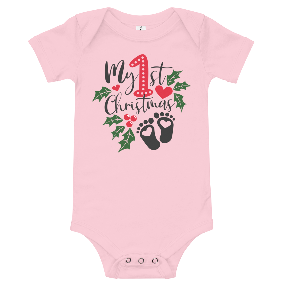 My 1st Christmas Footprints Premium Soft Onesie