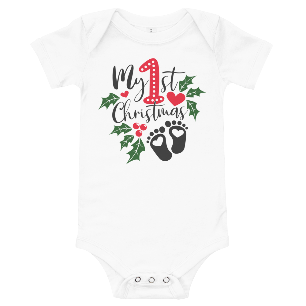 My 1st Christmas Footprints Premium Soft Onesie