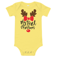 My First Christmas Reindeer - Bow Premium Soft Onesie