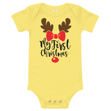 My First Christmas Reindeer - Bow Premium Soft Onesie